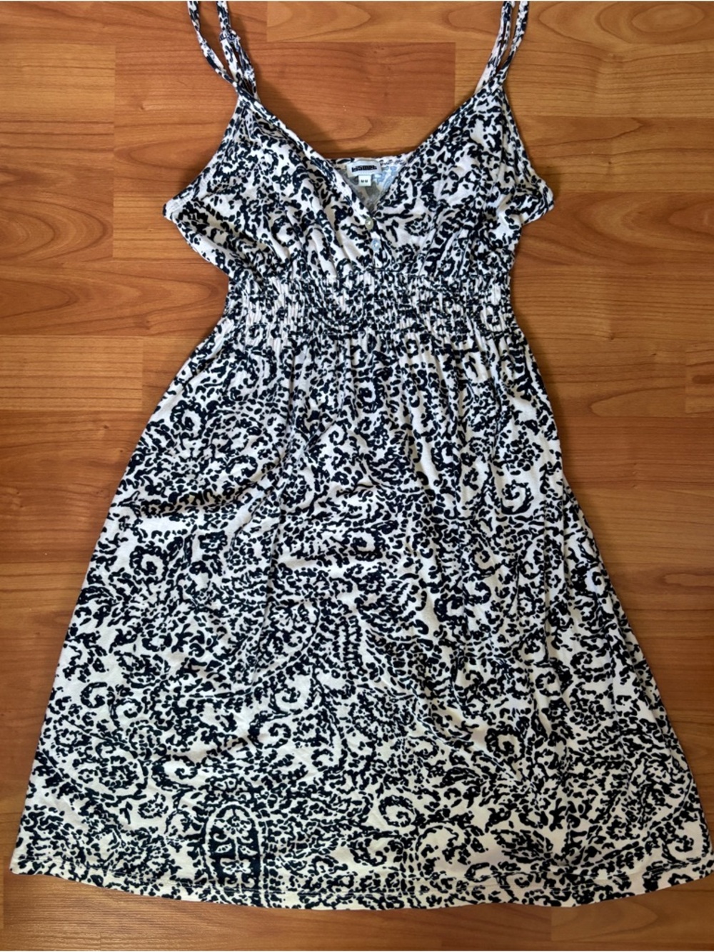 Black & White Boho Whimsigoth y2k Tuscan Mom Printed Summer Sundress